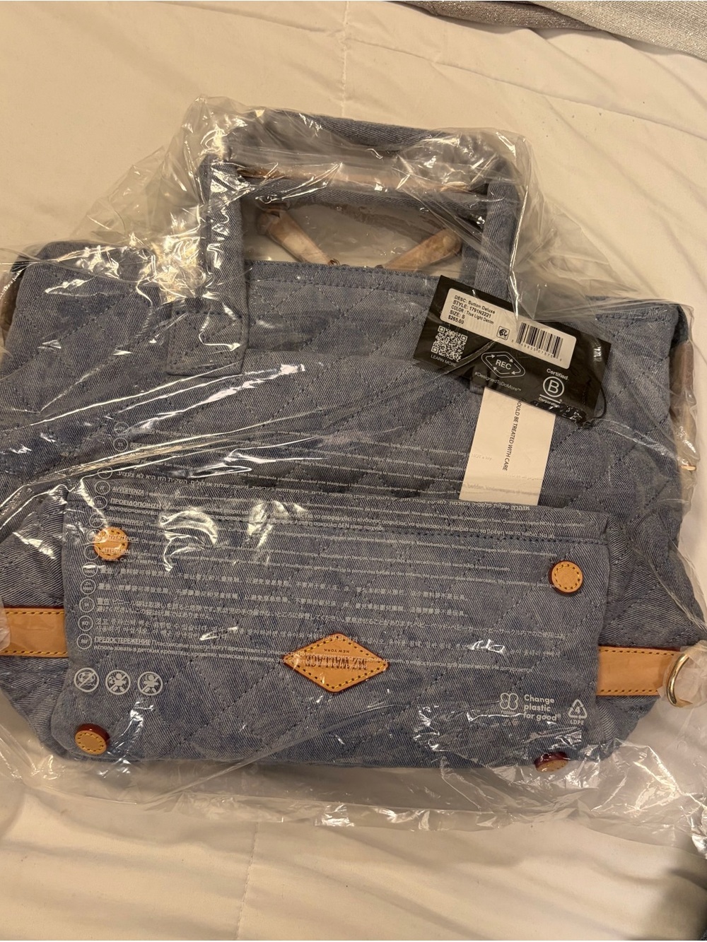 MZ Wallace Quilted Small Sutton Deluxe in Light Denim; NWT - Picture 8 of 9